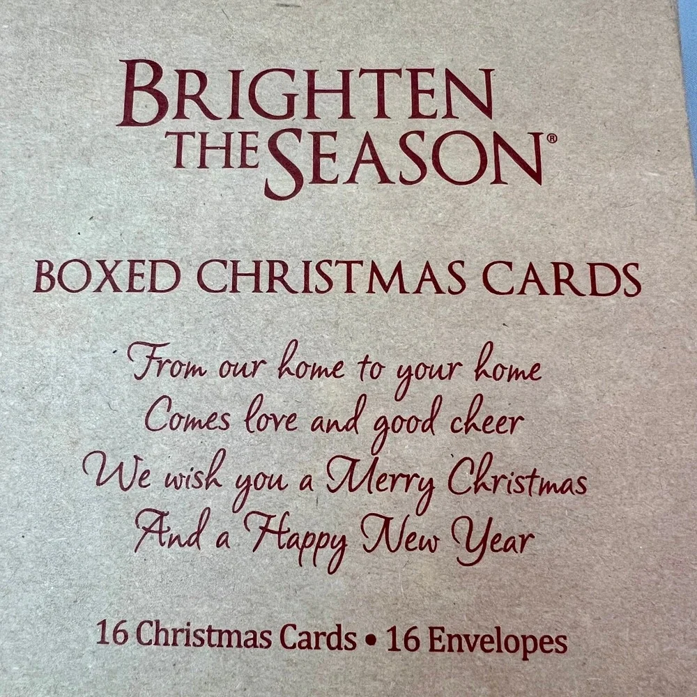 Brighten The Season Christmas Cards 14ct Blue Beach Coastal 983-17 USED -2 cards